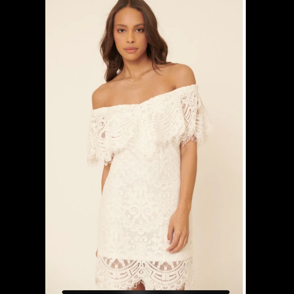 White off the shoulder boho dress